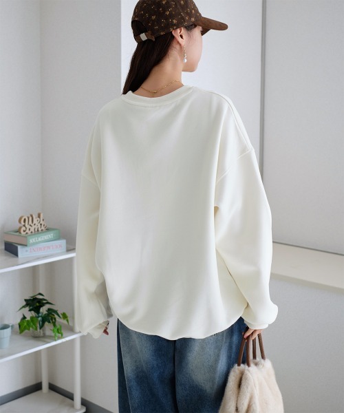 Rejoule(リジュール)の「刺繍ロゴ入り ビッグシルエットスウェット(スウェット・レディース・ブラウン/アイボリー/グレー・FREE)」の6枚目の写真