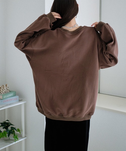 Rejoule(リジュール)の「刺繍ロゴ入り ビッグシルエットスウェット(スウェット・レディース・ブラウン/アイボリー/グレー・FREE)」の14枚目の写真