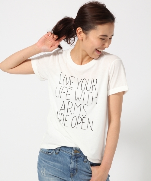 GLOBAL WORK(グローバルワーク)の「【吸水速乾】ロゴプリントTシャツ半袖/712441(Tシャツ/カットソー・レディース・ホワイト/ホワイト系その他/ブラック/グレー/ネイビー/その他2/その他3/カーキ/ホワイト系その他2/ライトグレー/ダークブルー/その他1/ダークグレー/その他4・LARGE/SMALL/MEDIUM)」の2枚目の写真