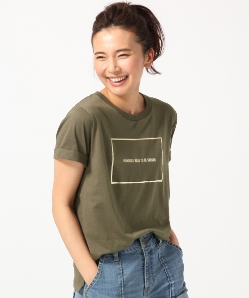 GLOBAL WORK(グローバルワーク)の「【吸水速乾】ロゴプリントTシャツ半袖/712441(Tシャツ/カットソー・レディース・ホワイト/ホワイト系その他/ブラック/グレー/ネイビー/その他2/その他3/カーキ/ホワイト系その他2/ライトグレー/ダークブルー/その他1/ダークグレー/その他4・LARGE/SMALL/MEDIUM)」の8枚目の写真