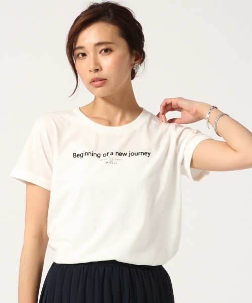 GLOBAL WORK(グローバルワーク)の「【吸水速乾】ロゴプリントTシャツ半袖/712441(Tシャツ/カットソー・レディース・ホワイト/ホワイト系その他/ブラック/グレー/ネイビー/その他2/その他3/カーキ/ホワイト系その他2/ライトグレー/ダークブルー/その他1/ダークグレー/その他4・LARGE/SMALL/MEDIUM)」の4枚目の写真