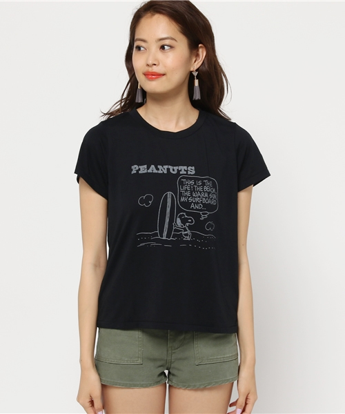 SLY（スライ）の「VINTAGE PEANUTS T/SH&TOTE SET（Tシャツ/カットソー・レディース・ライトブルー/ブラック/オフホワイト/イエロー・2/1）」の5枚目の写真