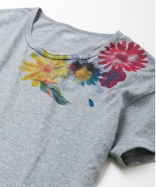 rehacer(レアセル)の「rehacer : Flower ray on Japan made body / フラワーレイ ジャパンメイドボディー(Tシャツ/カットソー・メンズ・ホワイト/グレー・MEDIUM/SMALL/LARGE/X-LARGE)」の2枚目の写真