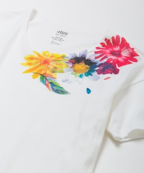 rehacer(レアセル)の「rehacer : Flower ray on Japan made body / フラワーレイ ジャパンメイドボディー(Tシャツ/カットソー・メンズ・ホワイト/グレー・MEDIUM/SMALL/LARGE/X-LARGE)」の7枚目の写真