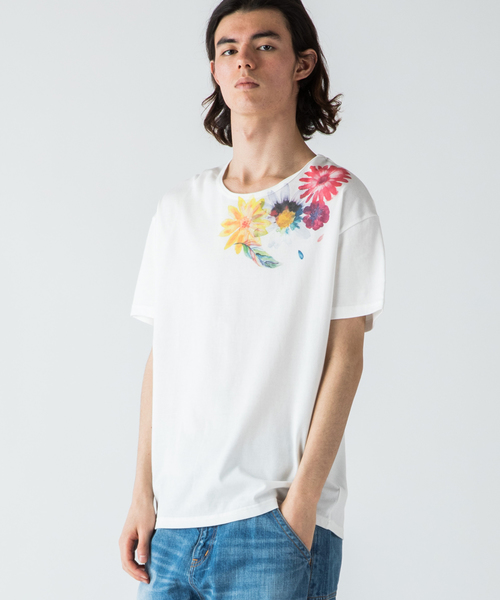 rehacer(レアセル)の「rehacer : Flower ray on Japan made body / フラワーレイ ジャパンメイドボディー(Tシャツ/カットソー・メンズ・ホワイト/グレー・MEDIUM/SMALL/LARGE/X-LARGE)」の6枚目の写真