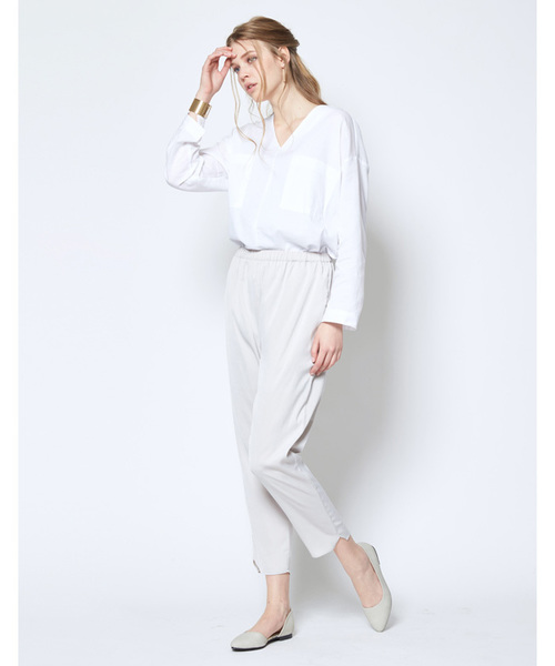 titivate（ティティベイト）の「Vﾈｯｸﾀﾞﾌﾞﾙﾎﾟｹｯﾄﾌﾞﾗｳｽ（シャツ/ブラウス・レディース・ベージュ/ホワイト/ブラック・M）」の9枚目の写真