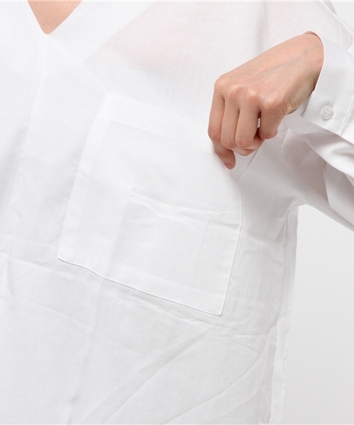 titivate（ティティベイト）の「Vﾈｯｸﾀﾞﾌﾞﾙﾎﾟｹｯﾄﾌﾞﾗｳｽ（シャツ/ブラウス・レディース・ベージュ/ホワイト/ブラック・M）」の11枚目の写真