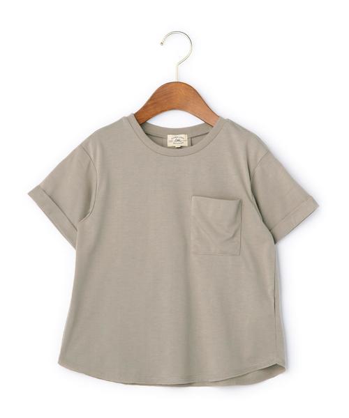 green label relaxing（グリーンレーベルリラクシング）の「ビッグポケット Tシャツ◆（Tシャツ/カットソー・キッズ・ホワイト/グレー・135/105/125/115）」の2枚目の写真