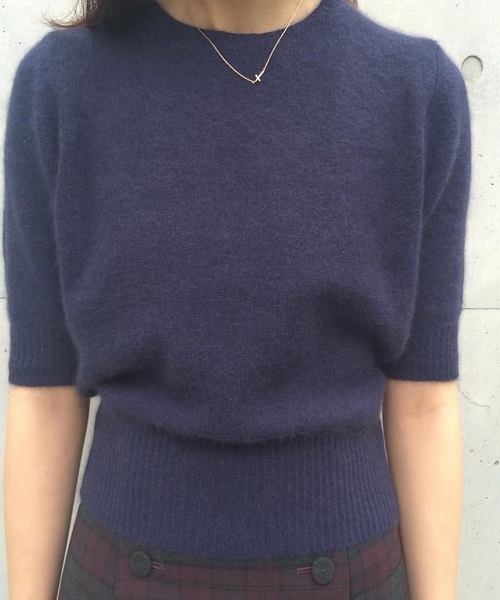 Banner Barrett（バナーバレット）の「ラクーン半袖ニットトップス（ニット/セーター・レディース・グレー/グリーン/レッド/ネイビー・38）」の12枚目の写真