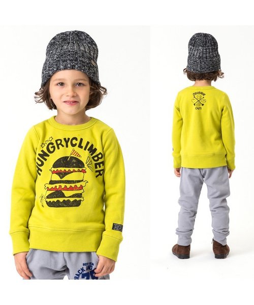 BREEZE（ブリーズ）の「ネット限定 あったか裏シャギーアメリカン2柄トレーナー（スウェット・キッズ・ライム/キナリ/ネイビー/オレンジ・100/120/110/130/95/140/90/80）」の15枚目の写真