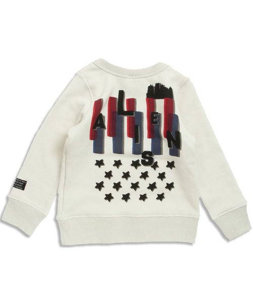 BREEZE（ブリーズ）の「ネット限定 あったか裏シャギーアメリカン2柄トレーナー（スウェット・キッズ・ライム/キナリ/ネイビー/オレンジ・100/120/110/130/95/140/90/80）」の6枚目の写真