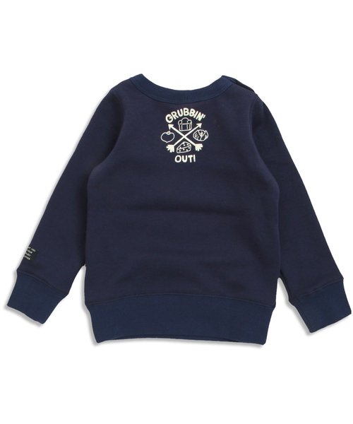 BREEZE（ブリーズ）の「ネット限定 あったか裏シャギーアメリカン2柄トレーナー（スウェット・キッズ・ライム/キナリ/ネイビー/オレンジ・100/120/110/130/95/140/90/80）」の7枚目の写真