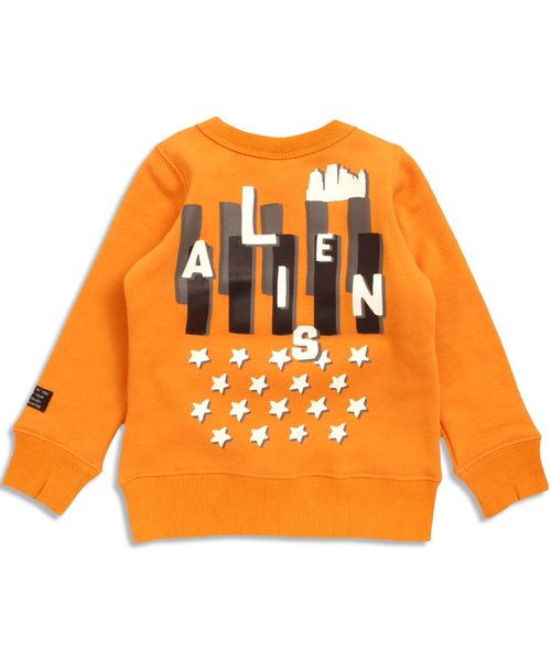 BREEZE（ブリーズ）の「ネット限定 あったか裏シャギーアメリカン2柄トレーナー（スウェット・キッズ・ライム/キナリ/ネイビー/オレンジ・100/120/110/130/95/140/90/80）」の21枚目の写真