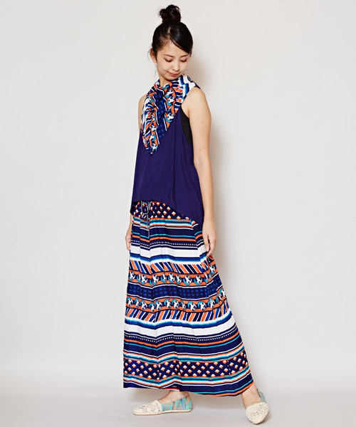 チャイハネ（チャイハネ）の「【チャイハネ】ボヤージュサロペット（サロペット/オーバーオール・レディース・ホワイト/ブラック/ネイビー・FREE）」の3枚目の写真