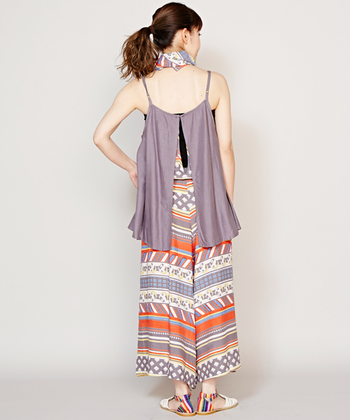 チャイハネ（チャイハネ）の「【チャイハネ】ボヤージュサロペット（サロペット/オーバーオール・レディース・ホワイト/ブラック/ネイビー・FREE）」の4枚目の写真