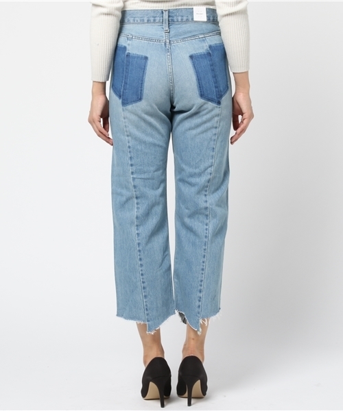 MOUSSY（マウジー）の「HL SHIFT SHUT WIDE STRAIGHT（デニムパンツ・レディース・ホワイト/ブルー・24inch/25inch/26inch/27inch/23inch）」の5枚目の写真