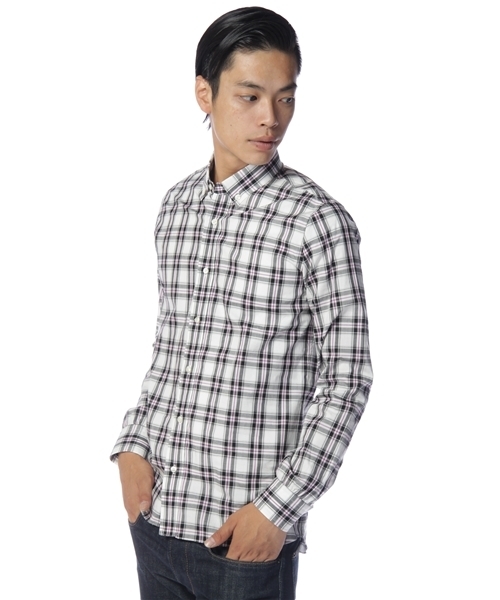 603（ロクマルサン）の「603 ボタンダウンチェックシャツ（シャツ/ブラウス・メンズ・ブルー/ピンク・40/42）」の2枚目の写真