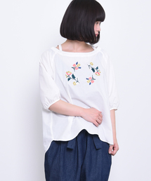 POU DOU DOU | オフショルダーフロント刺繍ブラウス(シャツ/ブラウス)