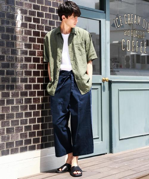 green label relaxing（グリーンレーベルリラクシング）の「SC LI/CO SABAI サバイ パンツ（その他パンツ・メンズ・オリーブ/ネイビー・MEDIUM）」の15枚目の写真