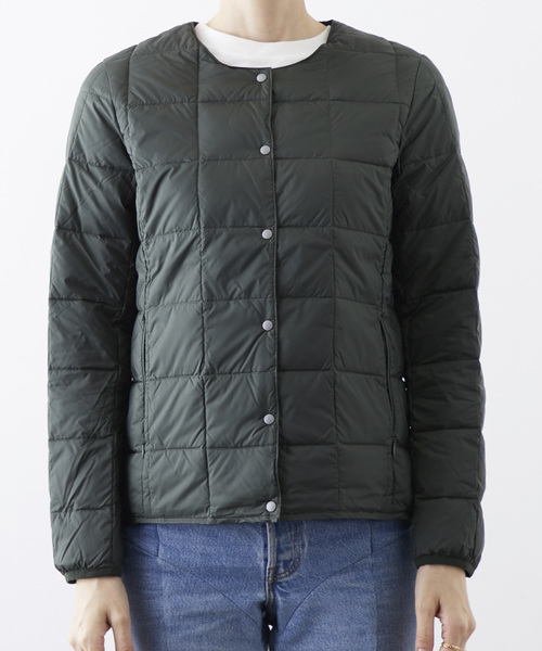 STUDIOUS SELECT(ステュディオスセレクト)の「【TAION】クルーネックボタンダウンジャケット(CREW NECK BUTTON DOWN VEST JACKET)TAION-104(ダウンジャケット/コート・レディース・グレー/ネイビー/グリーン/ブラック・SMALL/LARGE/MEDIUM)」の1枚目の写真
