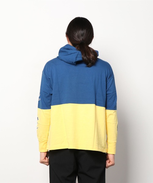 VOTE MAKE NEW CLOTHES（ボートメイクニュークローズ）の「VOTE MAKE NEW CLOTHES ヴォートメイクニュークローズ / 2-TONE L/S HOODIE 2トーンロングスリーブフーディ（パーカー・メンズ・ブラック/レッド/ブルー・MEDIUM/SMALL/LARGE）」の8枚目の写真