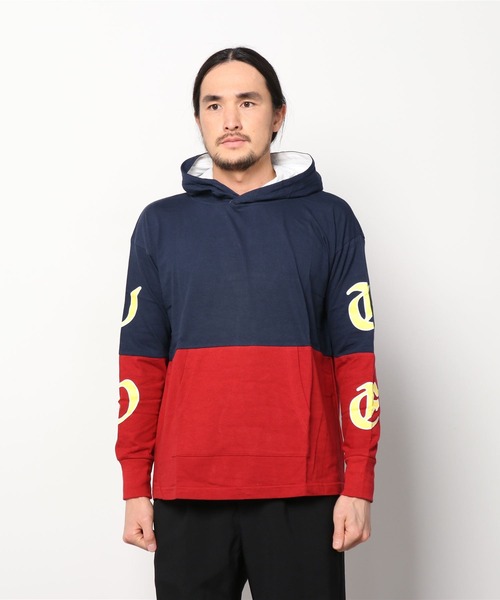 VOTE MAKE NEW CLOTHES（ボートメイクニュークローズ）の「VOTE MAKE NEW CLOTHES ヴォートメイクニュークローズ / 2-TONE L/S HOODIE 2トーンロングスリーブフーディ（パーカー・メンズ・ブラック/レッド/ブルー・MEDIUM/SMALL/LARGE）」の9枚目の写真