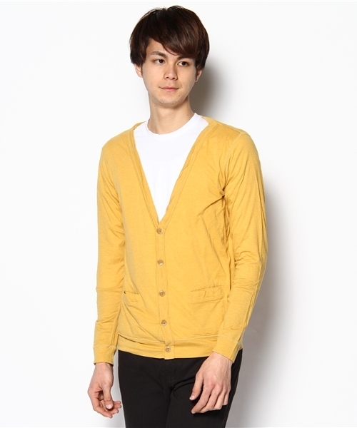 AMERICAN RAG CIE(アメリカンラグシー)の「AMERICANRAGCIE(108-ADC-M121-CT011)(カーディガン/ボレロ・メンズ・ブルー/マスタード・1/2/3)」の2枚目の写真
