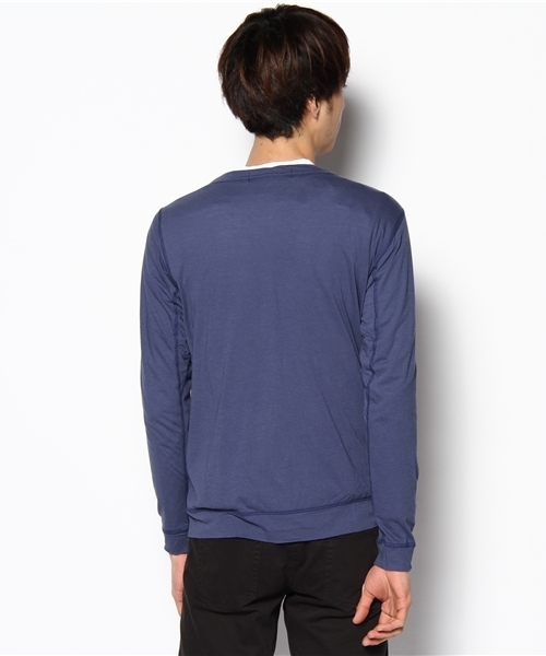 AMERICAN RAG CIE(アメリカンラグシー)の「AMERICANRAGCIE(108-ADC-M121-CT011)(カーディガン/ボレロ・メンズ・ブルー/マスタード・1/2/3)」の4枚目の写真