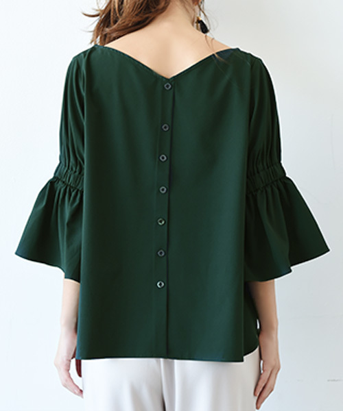 Luz Llena（ラズレナ）の「ゴムギャザースリーブブラウス（シャツ/ブラウス・レディース・ブラウン/グリーン/ブラック・MEDIUM）」の9枚目の写真