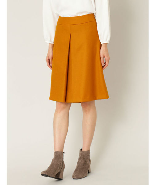 NATURAL BEAUTY BASIC（ナチュラルビューティーベーシック）の「ボタニーサージボックスプリーツスカート＜ハンドウォッシャブル＞（スカート・レディース・グレー/ブラック/イエロー系その他・X-SMALL/LARGE/MEDIUM/SMALL）」の6枚目の写真