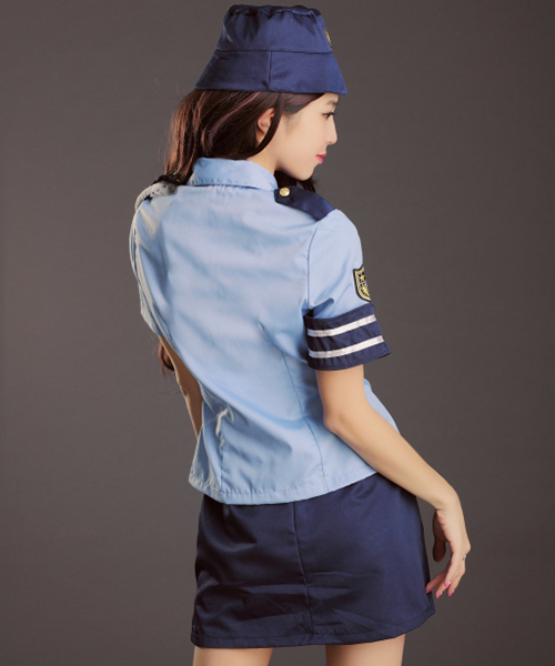 OSYAREVO（オシャレボ）の「コスプレ 婦人警官 ポリス レディース ホワイトデー 記念日（コスチューム/パーティーグッズ・レディース・ホワイト/ブルー・LARGE/MEDIUM/X-LARGE）」の6枚目の写真