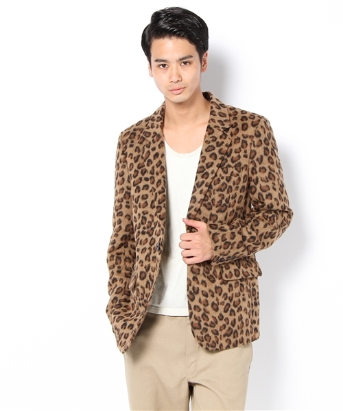 WEGO（ウィゴー）の「レオパードメルトンテーラードジャケット（テーラードジャケット・メンズ・ブラウン・MEDIUM/LARGE）」の4枚目の写真