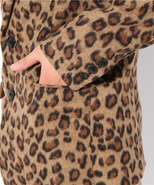 WEGO（ウィゴー）の「レオパードメルトンテーラードジャケット（テーラードジャケット・メンズ・ブラウン・MEDIUM/LARGE）」の6枚目の写真