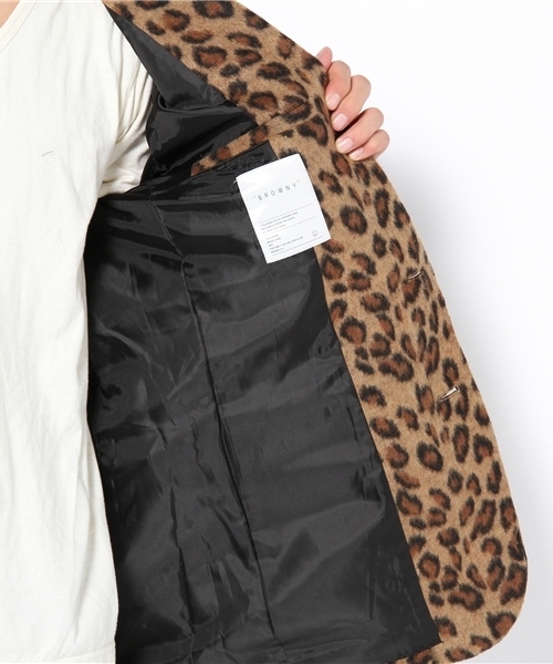 WEGO（ウィゴー）の「レオパードメルトンテーラードジャケット（テーラードジャケット・メンズ・ブラウン・MEDIUM/LARGE）」の7枚目の写真