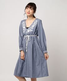 LBC | カシュクールシャーリング刺繍ワンピース(ワンピース)