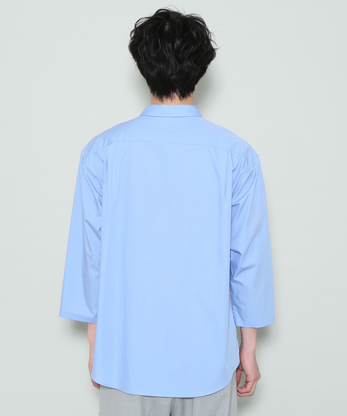 JUNRED（ジュンレッド）の「ルーズネックレギュラーカラーシャツ（シャツ/ブラウス・メンズ・オフホワイト/サックスブルー・L/M）」の6枚目の写真