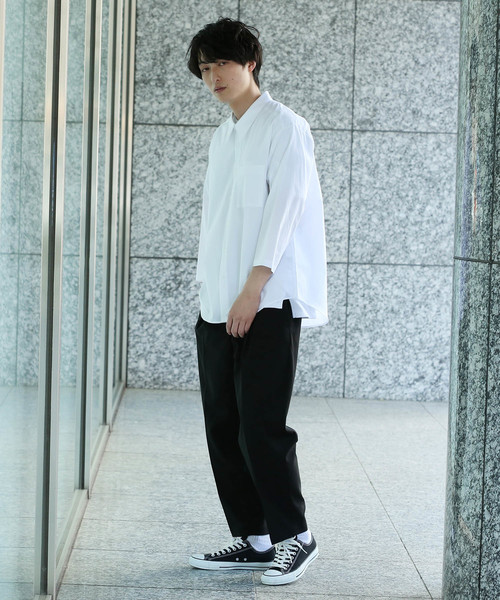 JUNRED（ジュンレッド）の「ルーズネックレギュラーカラーシャツ（シャツ/ブラウス・メンズ・オフホワイト/サックスブルー・L/M）」の5枚目の写真