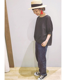 earth music&ecology | ・袖シャーリングプルオーバー ●(シャツ/ブラウス)