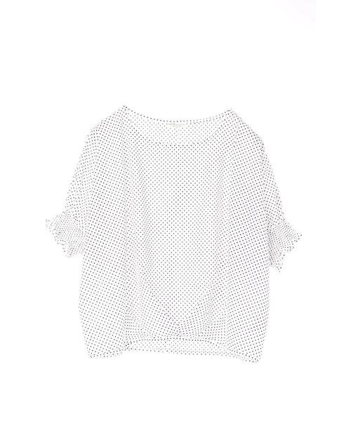 earth music&ecology（アースミュージックアンドエコロジー）の「・袖シャーリングプルオーバー ●（シャツ/ブラウス・レディース・カーキ/ブラック/オフホワイト/ライトベージュ/ホワイト/ドット・FREE）」の8枚目の写真