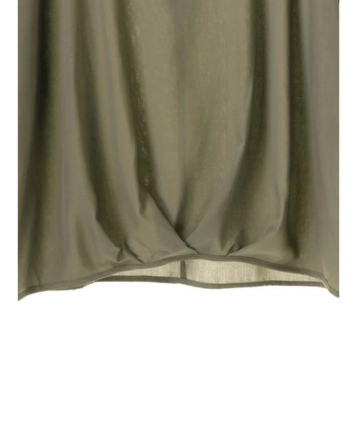 earth music&ecology（アースミュージックアンドエコロジー）の「・袖シャーリングプルオーバー ●（シャツ/ブラウス・レディース・カーキ/ブラック/オフホワイト/ライトベージュ/ホワイト/ドット・FREE）」の18枚目の写真