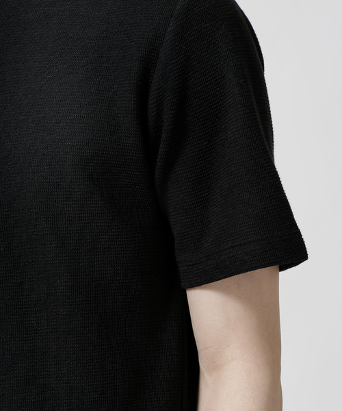 NANO universe（ナノユニバース）の「変形ワッフルショートスリーブプルパーカー（パーカー・メンズ・ブラック/ラベンダー/オートミール・SMALL/MEDIUM/LARGE/X-LARGE）」の6枚目の写真