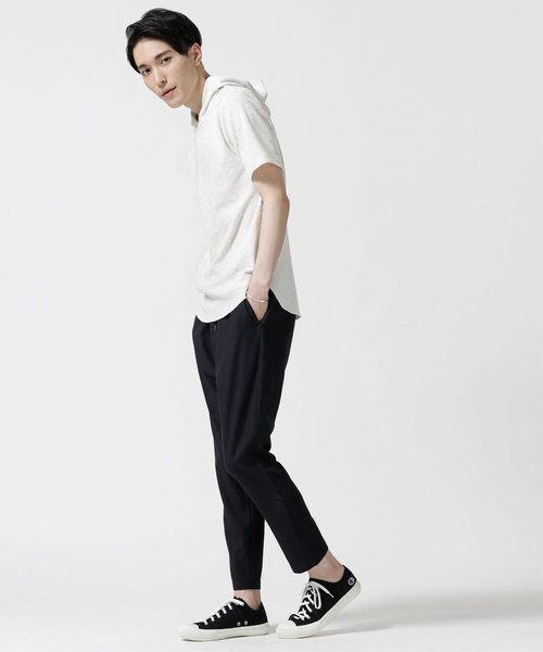 NANO universe（ナノユニバース）の「変形ワッフルショートスリーブプルパーカー（パーカー・メンズ・ブラック/ラベンダー/オートミール・SMALL/MEDIUM/LARGE/X-LARGE）」の10枚目の写真