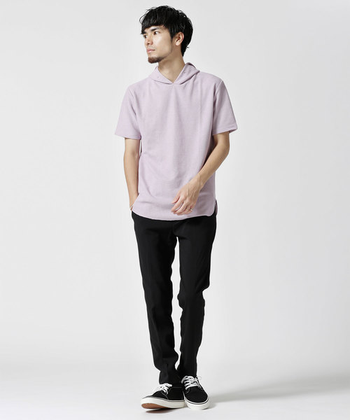 NANO universe（ナノユニバース）の「変形ワッフルショートスリーブプルパーカー（パーカー・メンズ・ブラック/ラベンダー/オートミール・SMALL/MEDIUM/LARGE/X-LARGE）」の13枚目の写真