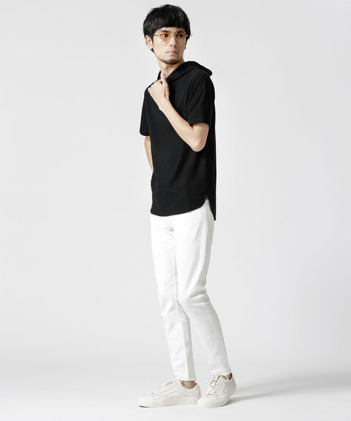 NANO universe（ナノユニバース）の「変形ワッフルショートスリーブプルパーカー（パーカー・メンズ・ブラック/ラベンダー/オートミール・SMALL/MEDIUM/LARGE/X-LARGE）」の14枚目の写真