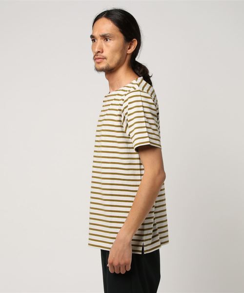 MHL.（エムエイチエル）の「DRY STRIPE（Tシャツ/カットソー・メンズ・ホワイト/チャコールグレー・MEDIUM/LARGE）」の3枚目の写真