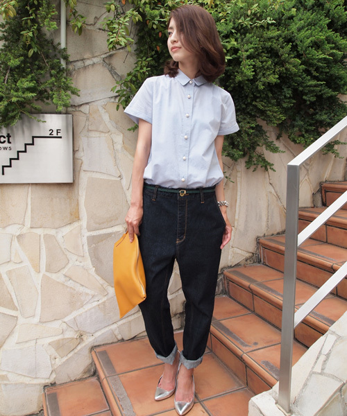 BEAUTY&YOUTH UNITED ARROWS（ビューティーアンドユースユナイテッドアローズ）の「BYSF ♪コットンテンセル フェイクパールフレンチスリーブ ◆（シャツ/ブラウス・レディース・ホワイト/ライトブルー/ターコイズブルー・フリー）」の11枚目の写真