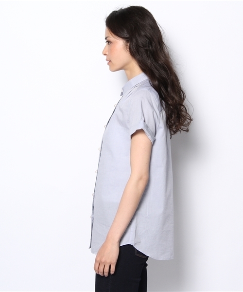 BEAUTY&YOUTH UNITED ARROWS（ビューティーアンドユースユナイテッドアローズ）の「BYSF ♪コットンテンセル フェイクパールフレンチスリーブ ◆（シャツ/ブラウス・レディース・ホワイト/ライトブルー/ターコイズブルー・フリー）」の5枚目の写真