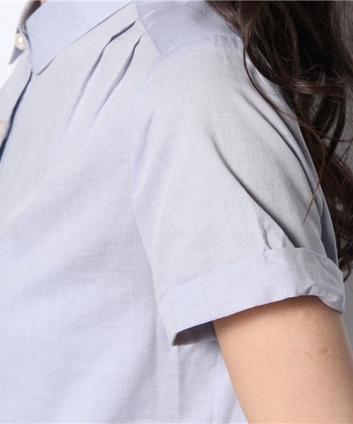 BEAUTY&YOUTH UNITED ARROWS（ビューティーアンドユースユナイテッドアローズ）の「BYSF ♪コットンテンセル フェイクパールフレンチスリーブ ◆（シャツ/ブラウス・レディース・ホワイト/ライトブルー/ターコイズブルー・フリー）」の8枚目の写真