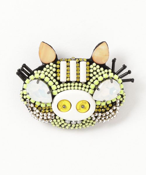 KU-CROISSANT(クークロワッサン)の「【Paris】cochon ビジュー ブローチ(ブローチ/コサージュ・レディース・ブルー/イエロー/レッド・ONE SIZE)」の6枚目の写真