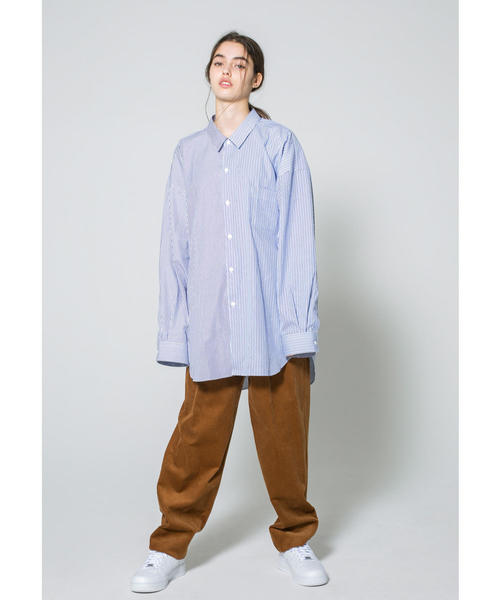 MONKEY TIME（モンキータイム）の「＜monkey time＞ STRIPE PANEL OVER SIZED REG/シャツ（シャツ/ブラウス・メンズ・ライトブルー/ネイビー・SMALL/MEDIUM/LARGE/X-LARGE）」の12枚目の写真